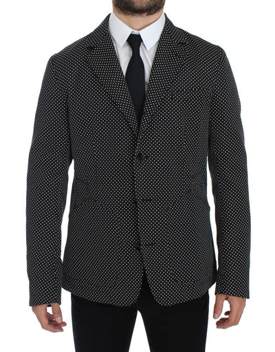 Black White Polka Dotted Blazer Jacket
