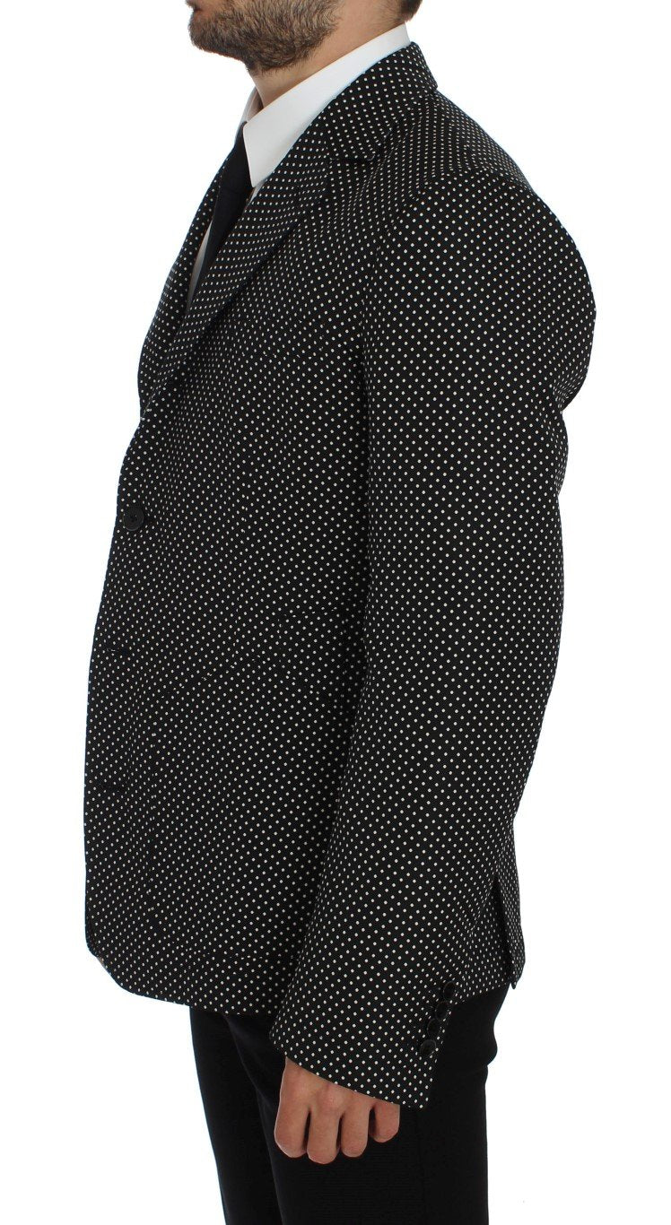 Black White Polka Dotted Blazer Jacket