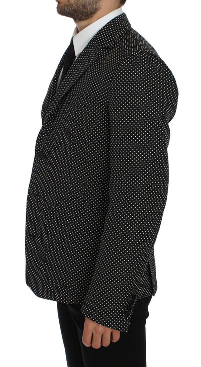 Black White Polka Dotted Blazer Jacket