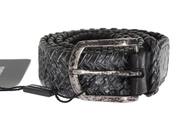 Gray Woven Leather Casual Belt