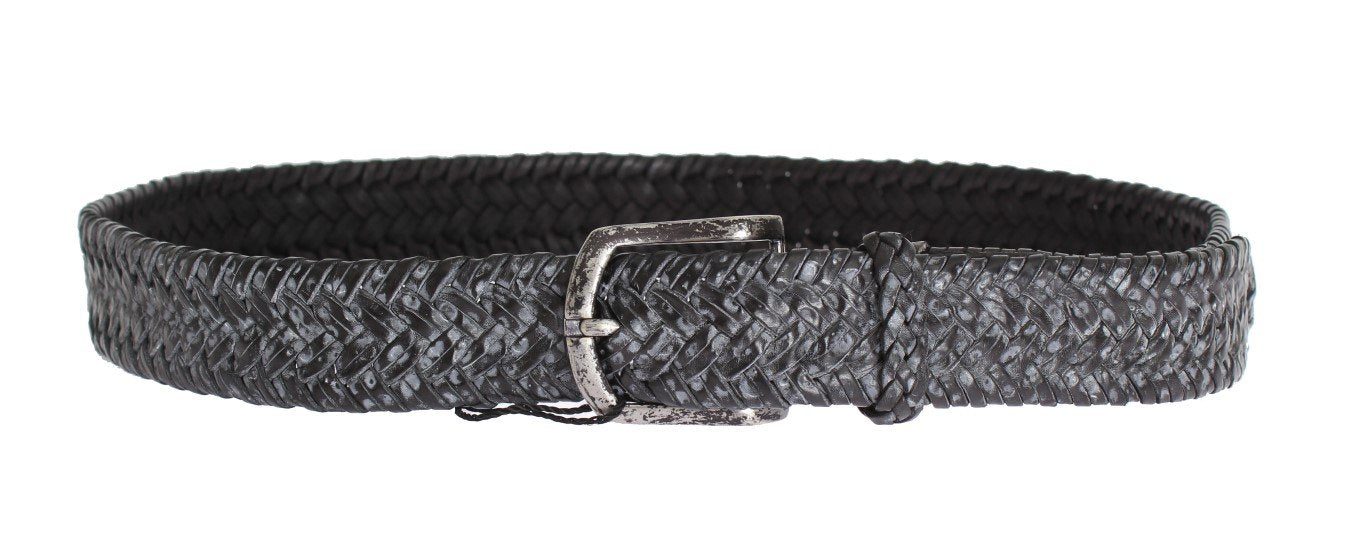 Gray Woven Leather Casual Belt