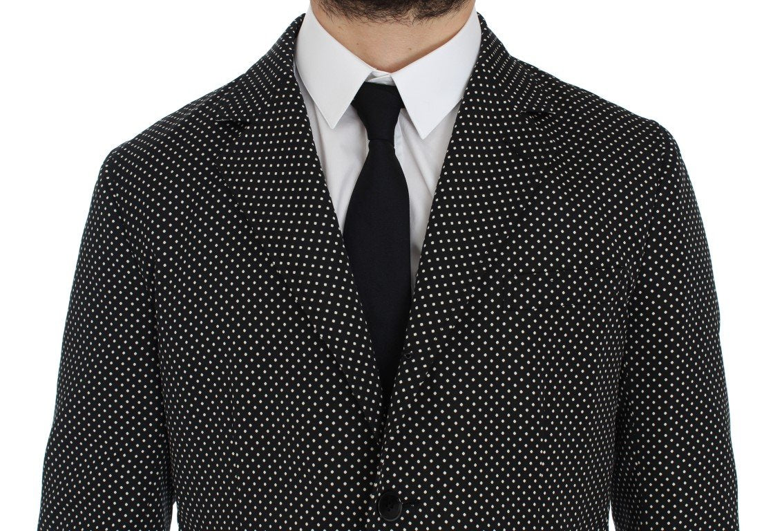 Black White Polka Dotted Blazer Jacket