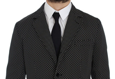 Black White Polka Dotted Blazer Jacket