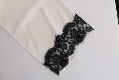 White Silk Floral Lace Kaftan Dress