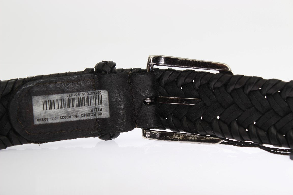 Gray Woven Leather Casual Belt