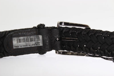 Gray Woven Leather Casual Belt