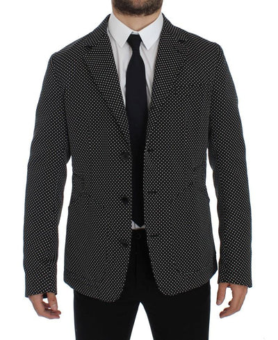 Black White Polka Dotted Blazer Jacket