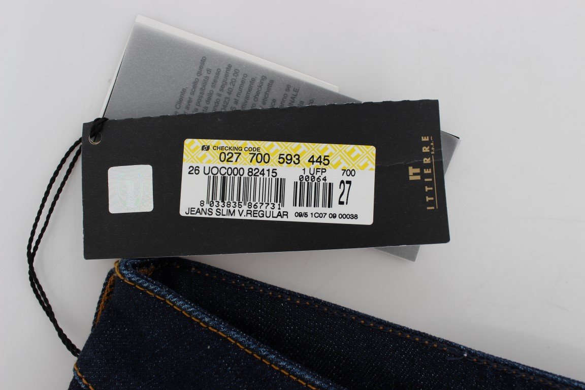 Blue Cotton Stretch Slim Fit Jeans