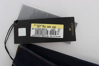 Blue Cotton Stretch Slim Fit Jeans