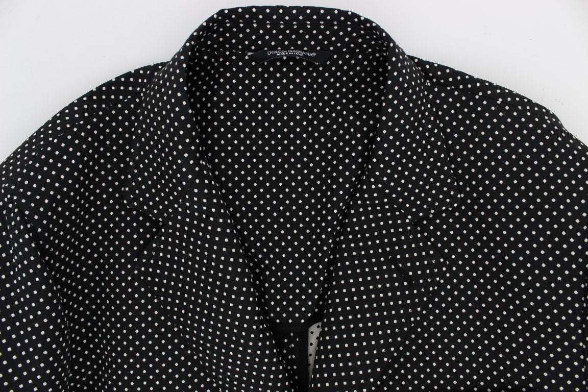 Black White Polka Dotted Blazer Jacket
