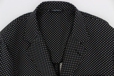 Black White Polka Dotted Blazer Jacket