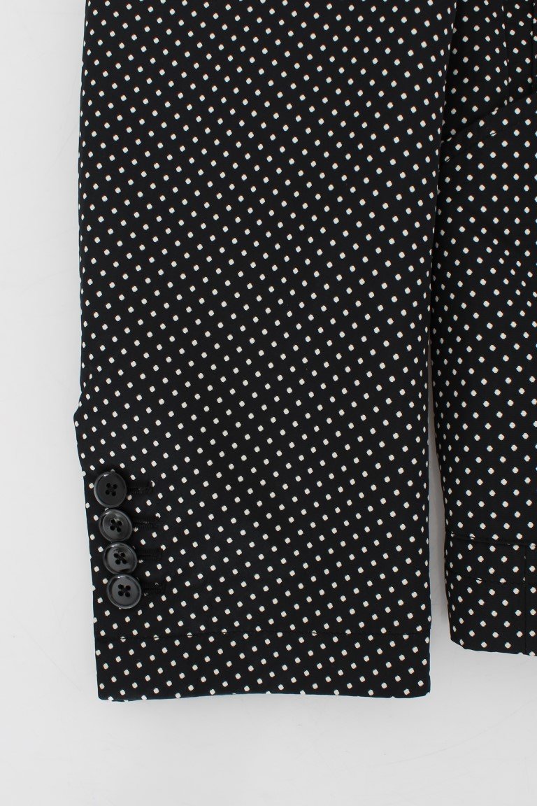 Black White Polka Dotted Blazer Jacket
