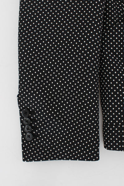 Black White Polka Dotted Blazer Jacket