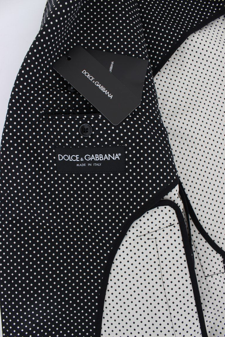 Black White Polka Dotted Blazer Jacket