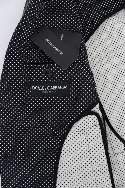 Black White Polka Dotted Blazer Jacket