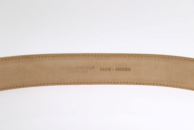 Yellow Leather Silver Buckle Belt
