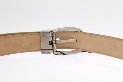 Yellow Leather Silver Buckle Belt