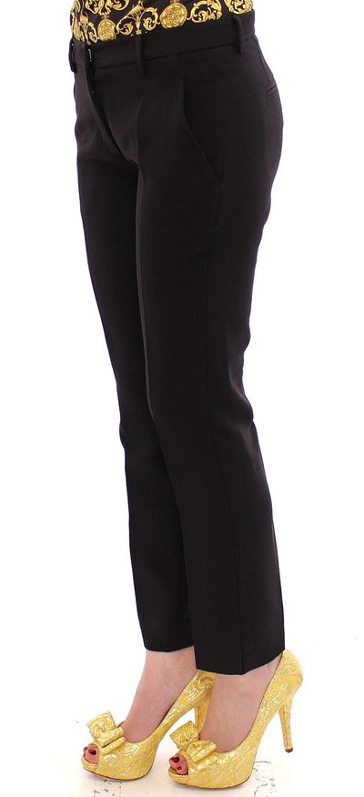 Black Pants Cropped 3/4 Short Nude Capri