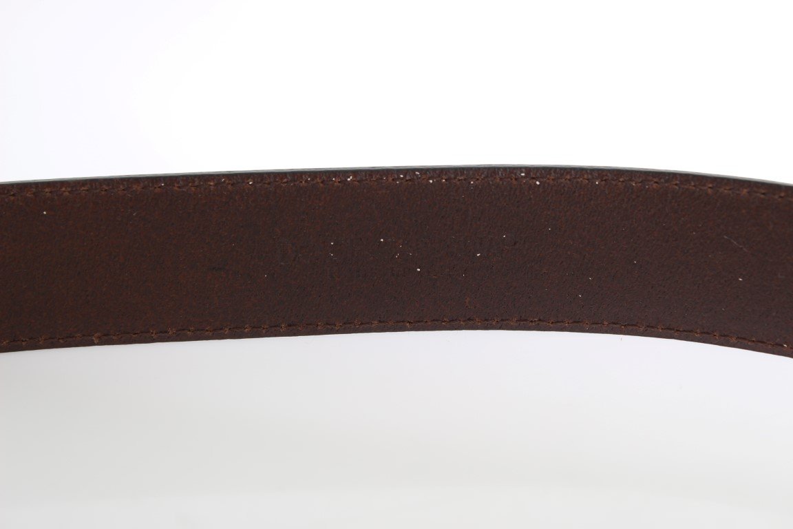 Blue Green Leather Silver Buckle Belt
