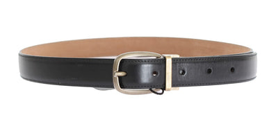 Black Leather Gold Buckle Belt