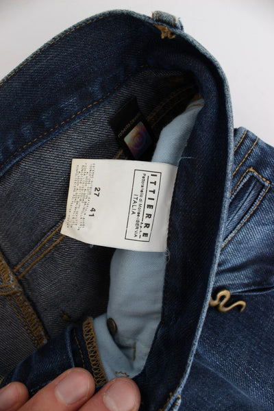 Blue Cotton Slim Fit Jeans