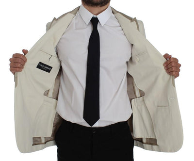 White Silver Slim Fit Cotton Linen Blazer