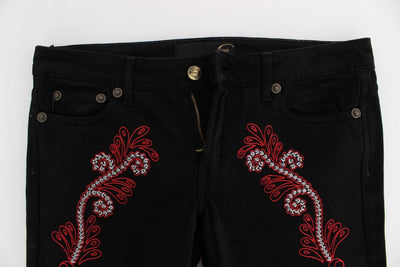 Black Studded Slim Fit Boot Cut Jeans