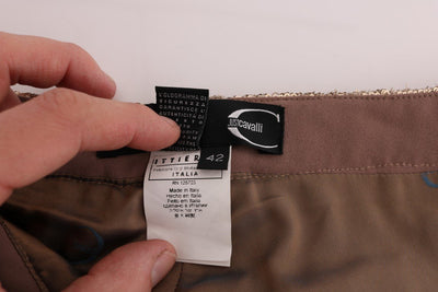 Gold Viscose Sequined Bootcut Pants