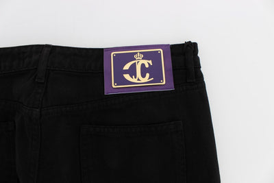 Black Studded Slim Fit Boot Cut Jeans