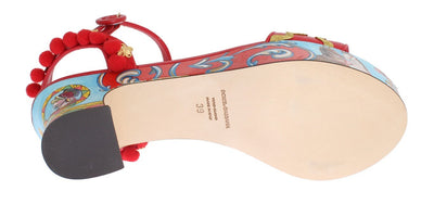Multicolor Handpainted Carretto Platform Heel