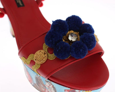 Multicolor Handpainted Carretto Platform Heel