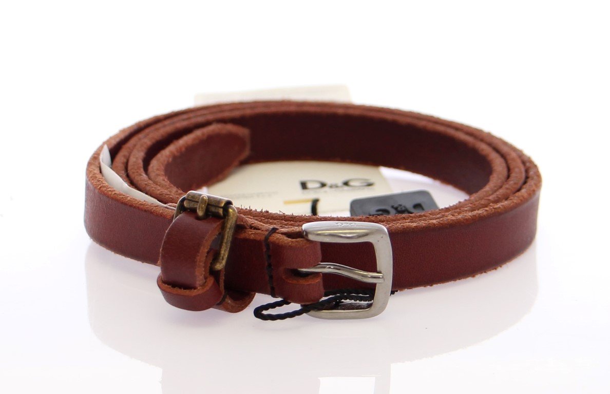 Brown Leather Logo Belt