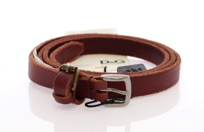 Brown Leather Logo Belt