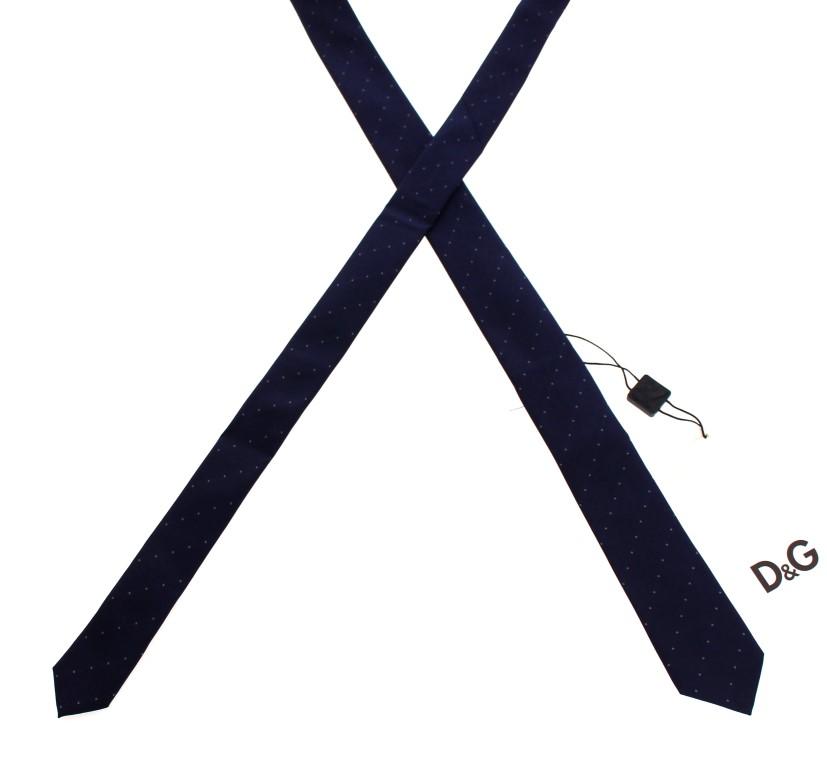 Blue Pattern Slim Neck Tie