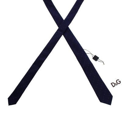 Blue Pattern Slim Neck Tie