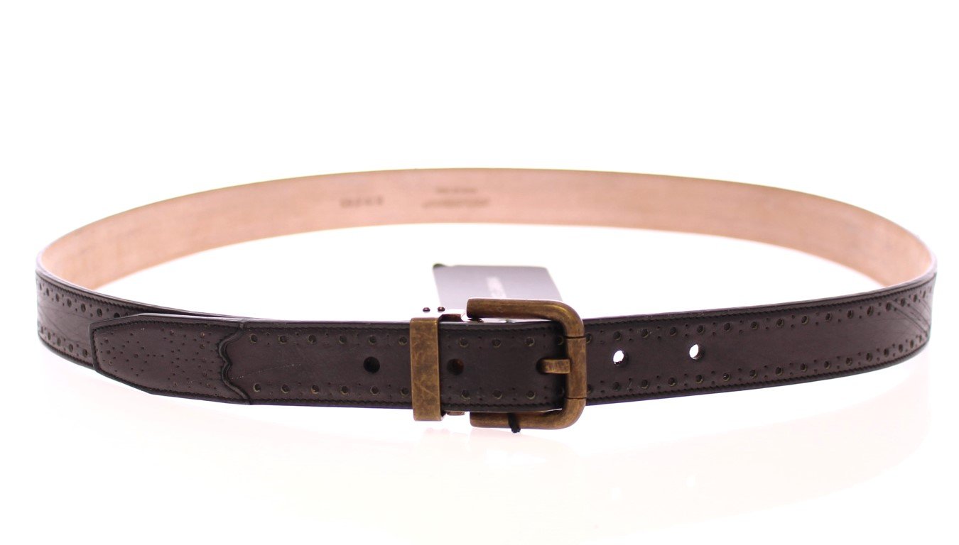 Blue Leather Logo Belt