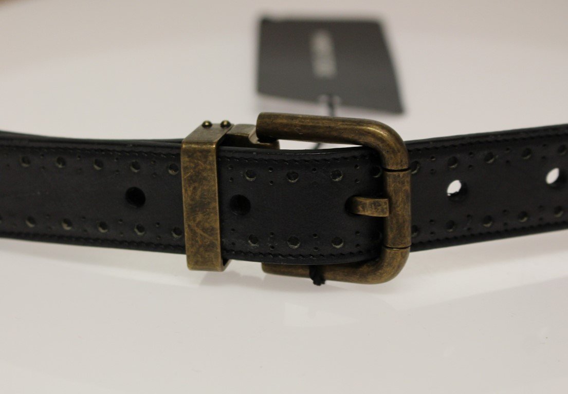 Blue Leather Logo Belt