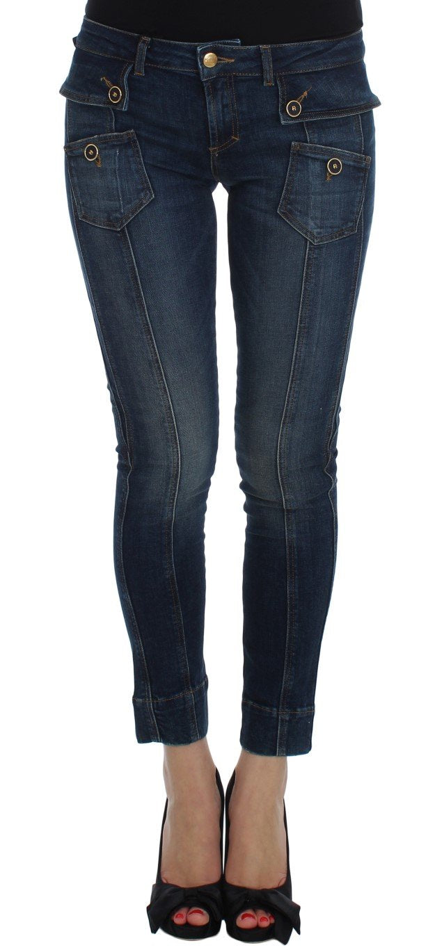 Blue Cotton Stretch Slim Fit Jeans
