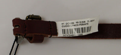 Brown Leather Logo Belt