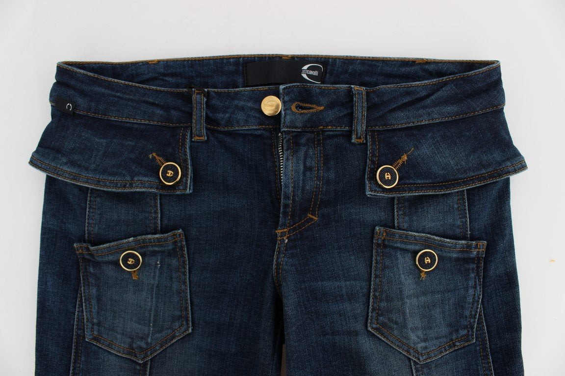 Blue Cotton Stretch Slim Fit Jeans
