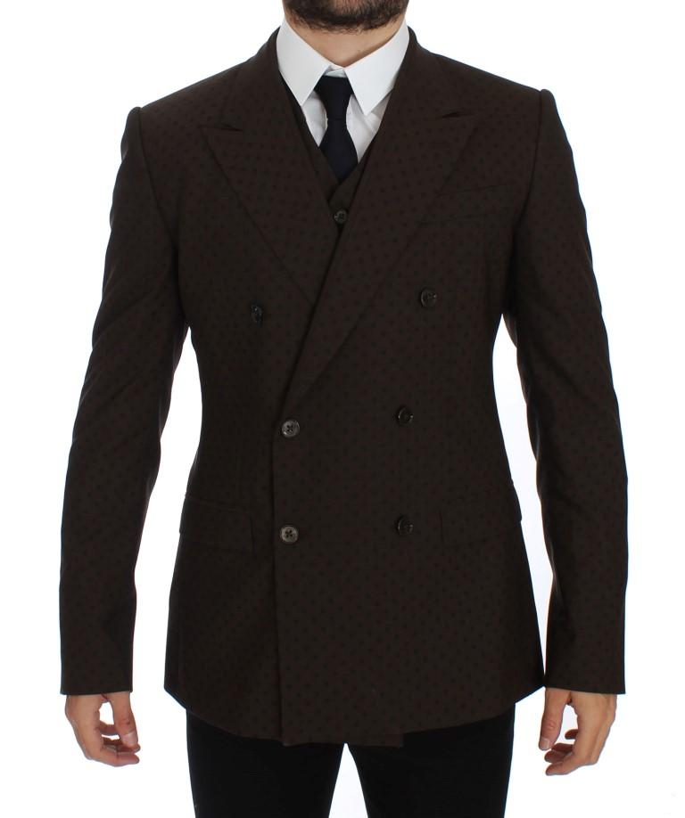 Brown Slim Fit Wool Stretch Blazer