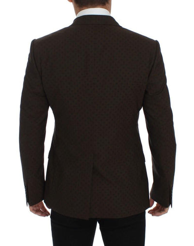 Brown Slim Fit Wool Stretch Blazer