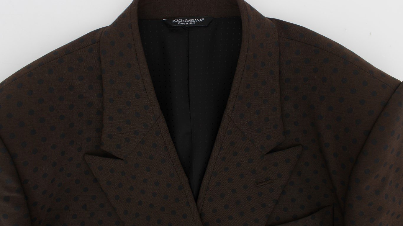Brown Slim Fit Wool Stretch Blazer