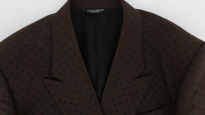 Brown Slim Fit Wool Stretch Blazer