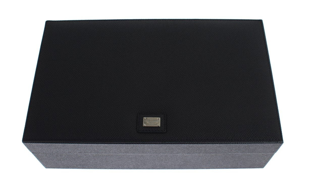 Blue Dauphine Leather Watch Jewelry Sunglasses Case