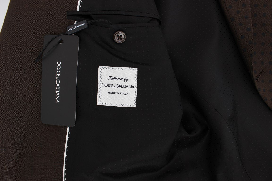 Brown Slim Fit Wool Stretch Blazer