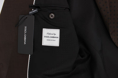Brown Slim Fit Wool Stretch Blazer