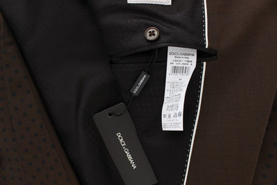 Brown Slim Fit Wool Stretch Blazer