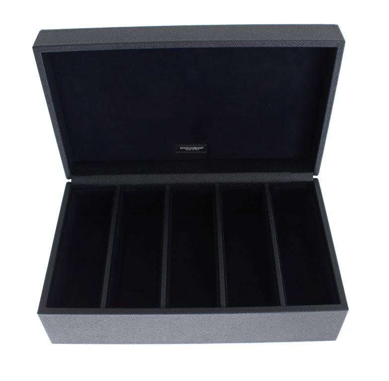 Blue Dauphine Leather Watch Jewelry Sunglasses Case