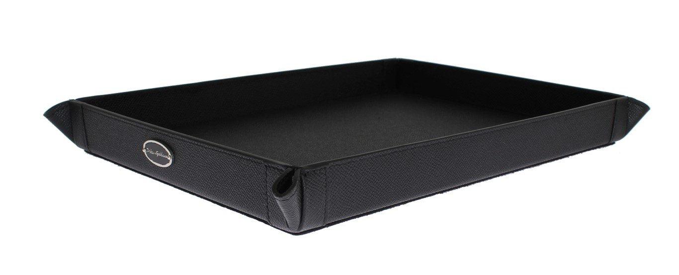 Black Leather Key Wallet Phone Money Card Tray Plate
